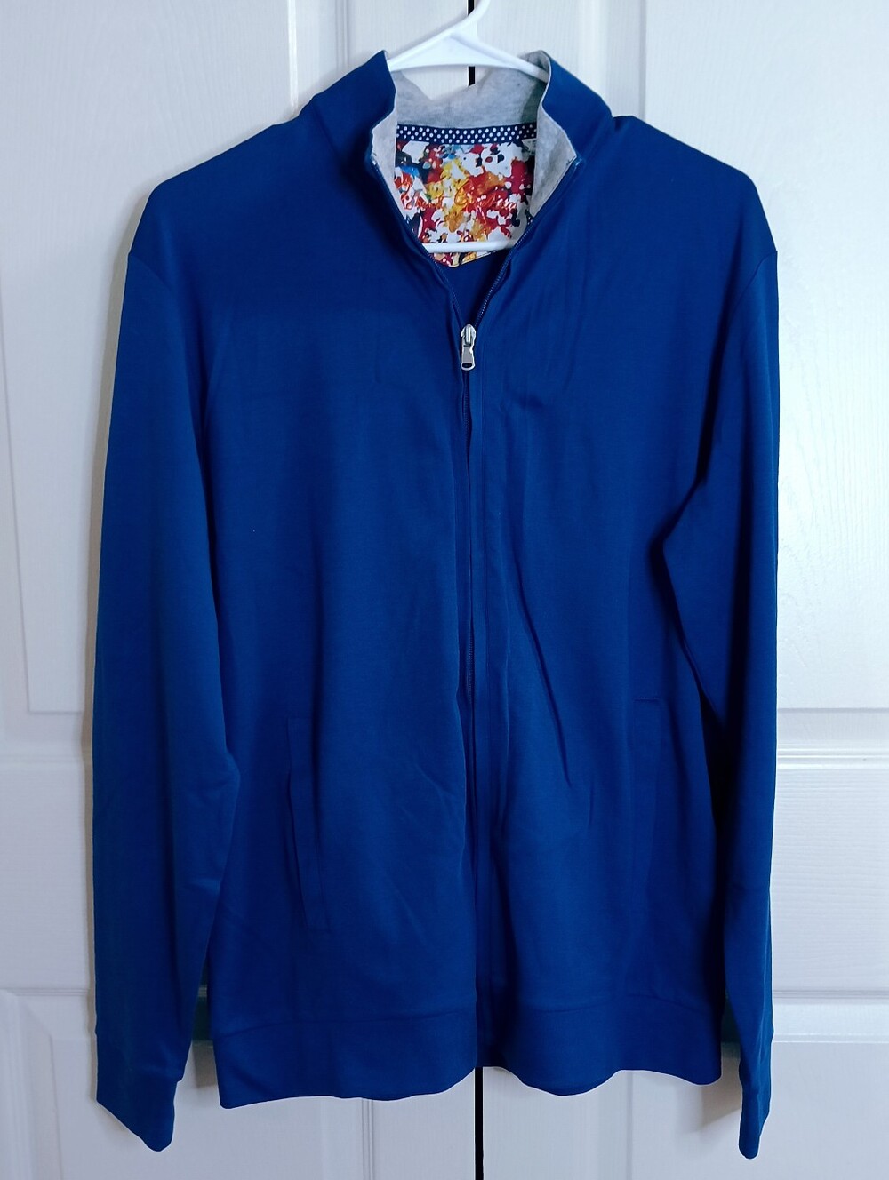 Robert Graham Men's Blue Lightweight Zip Shirt Jacket‎